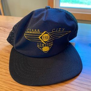 Vintage Erie Glass City Trucker Hat Cap Adjustable Snapback Hat
